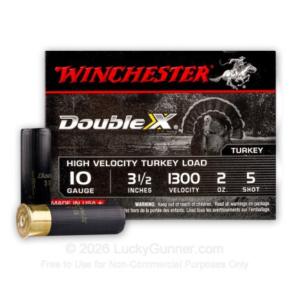 Large image of Premium 10 Gauge Ammo For Sale - 3-1/2” 2oz. #5 Shot Ammunition in Stock by Winchester Double X - 10 Rounds