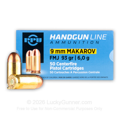 Large image of Bulk 9mm Makarov Ammo For Sale - 93 Grain FMJ Ammunition in Stock by Prvi Partizan - 1000 Rounds