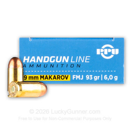 Large image of Bulk 9mm Makarov Ammo For Sale - 93 Grain FMJ Ammunition in Stock by Prvi Partizan - 1000 Rounds