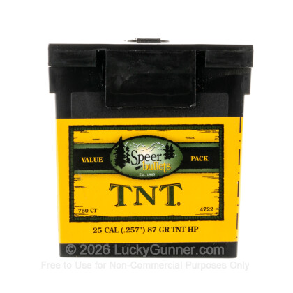 Large image of Bulk 257 Weatherby (.257) Bullets for Sale - 87 Grain HP TNT - Bullets in Stock by Speer - 750