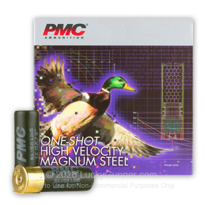 Large image of Cheap 12 Gauge Ammo For Sale - 3” 1-1/4oz. BB Steel Shot Ammunition in Stock by PMC One-Shot High Velocity - 25 Rounds