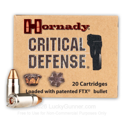 Large image of Premium 357 Sig Ammo For Sale - 115 Grain FTX Ammunition in Stock by Hornady Critical Defense - 20 Rounds