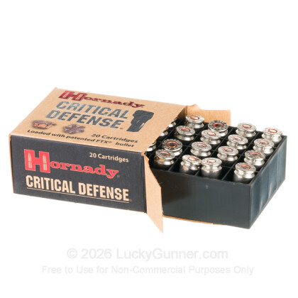 Large image of Premium 357 Sig Ammo For Sale - 115 Grain FTX Ammunition in Stock by Hornady Critical Defense - 20 Rounds