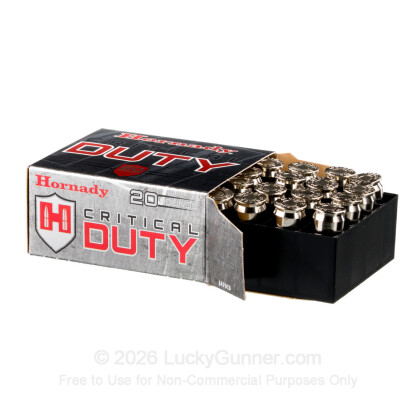 Large image of BULK 45 ACP Defense Ammo For Sale - 220 gr +P JHP FTX Flex-Tip Hornady Critical Duty Ammunition In Stock - 200 Rounds