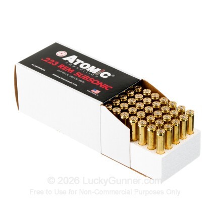 Large image of Atomic Subsonic 223 Rem Ammo For Sale - 77 Grain HPBT - 50 Rounds