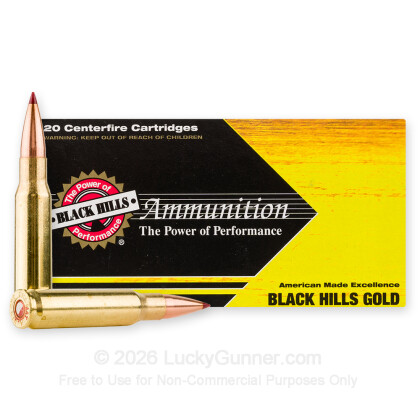Large image of Premium 308 Ammo For Sale - 168 Grain ELD Match Ammunition in Stock by Black Hills Gold - 20 Rounds