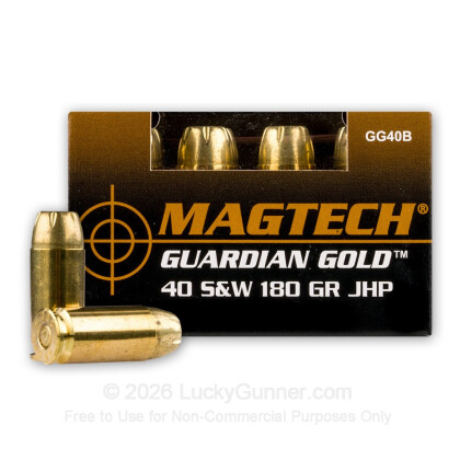 Large image of 40 S&W Ammo - 180 gr JHP - Magtech Guardian Gold 40 S&W Ammunition - 20 Rounds