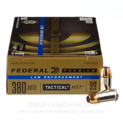 Large image of Premium 380 Auto Ammo For Sale - 99 Grain HST JHP Ammunition in Stock by Federal Premium - 50 Rounds