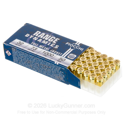Large image of 32 ACP Ammo - 73 gr FMJ - Fiocchi - 50 Rounds