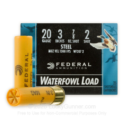Large image of Cheap 20 Gauge Ammo For Sale - 3" #2 Shot Ammunition in Stock by Federal Speed-Shok - 25 Rounds