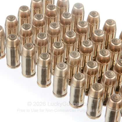 Large image of Premium 40 S&W Ammo For Sale - 180 Grain FMJ Ammunition in Stock by Black Hills Remanufactured - 50 Rounds