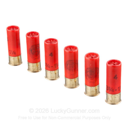 Large image of Cheap 12 Gauge Ammo For Sale - 2-3/4" 3-3/4 Dram 1-1/4 oz. #4 Shot Ammunition in Stock by Estate HV Hunting - 25 Rounds