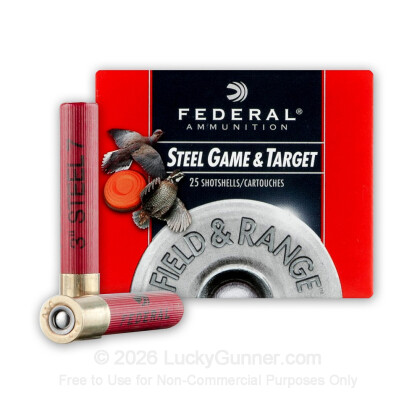 Large image of Premium 410 Gauge Ammo For Sale - 3" 3/8 oz. #7 Shot Ammunition in Stock by Federal Steel Game & Target - 25 Rounds