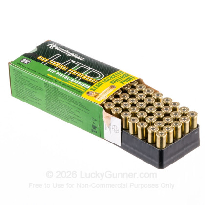 Large image of Premium 44 Mag Ammo For Sale - 240 Grain SJHP Ammunition in Stock by Remington HTP - 50 Rounds