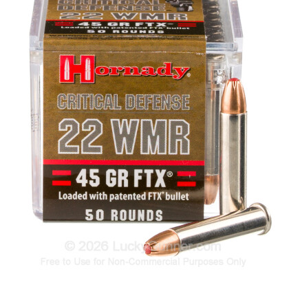 Large image of Bulk 22 WMR Ammo For Sale - 45 gr Critical Defense by Hornady - Hornady 22 Magnum Rimfire Ammunition In Stock - 2000 Rounds