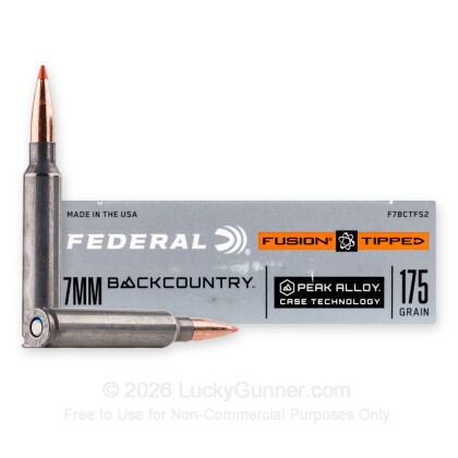 Large image of Federal Fusion Tipped 7mm Backcountry Ammo For Sale - 175 Grain Bonded Polymer Tip - 20 Rounds