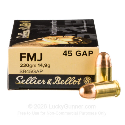 Image 2 of Sellier & Bellot Ammo from Sellier & Bellot Image 2 of Sellier & Bellot .45 GAP Ammo