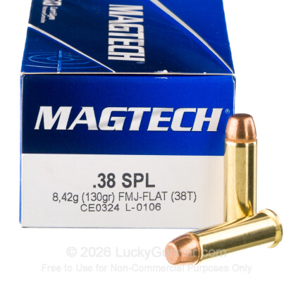 Large image of 38 Special Ammo For Sale - 130 gr FMJ Magtech Ammunition In Stock
