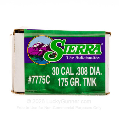 Large image of Bulk 308 Win Bullets (.308) Bullets for Sale - 175 Grain Polymer Tip Bullets in Stock by Sierra - 500