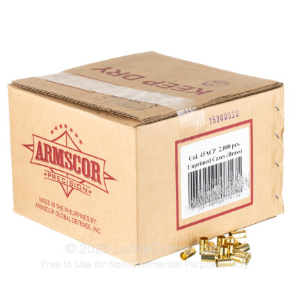 Large image of Bulk 45 ACP Brass Casings For Sale - 45 ACP Casings in Stock by Armscor - 2000