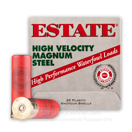 Large image of Cheap 12 Gauge Ammo For Sale - 3” 1-3/8 oz. #3 Steel Shot Ammunition in Stock by Estate Cartridge - 25 Rounds 