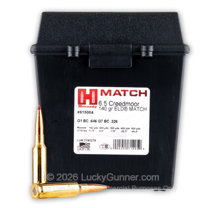 Image 1 of 6.5mm Creedmoor Ammo from Hornady Image 1 of Hornady 6.5mm Creedmoor Ammo