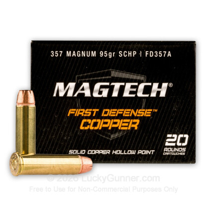 Large image of 357 Mag Ammo For Sale - 95 gr SCHP - Magtech First Defense Ammunition In Stock - 20 Rounds