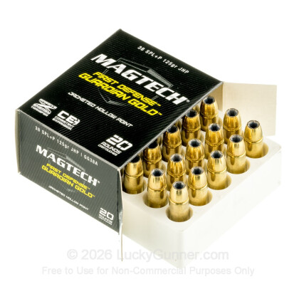 Large image of 38 Special +P Ammo For Sale - 125 gr Magtech Guardian Gold Ammo Online