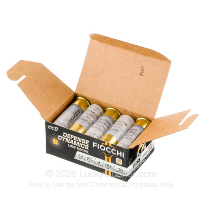 Large image of Cheap 12 Gauge Ammo For Sale - 2-3/4” 9 Pellets #1 Buckshot Ammunition in Stock by Fiocchi Low Recoil - 80 Rounds in Field Box