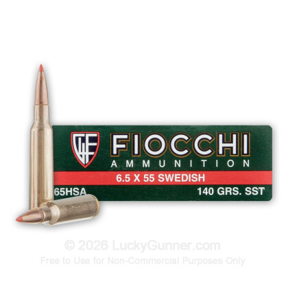 Large image of Cheap 6.5x55mm Swedish Ammo For Sale - 140 Grain SST Ammunition in Stock by Fiocchi - 20 Rounds