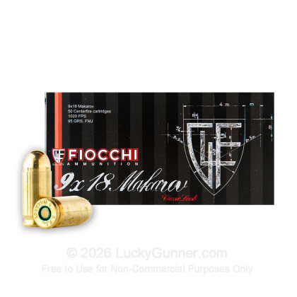 Large image of 9mm Makarov (9x18mm) Luger Ammo For Sale - 95 gr FMJ Fiocchi Ammunition For Sale