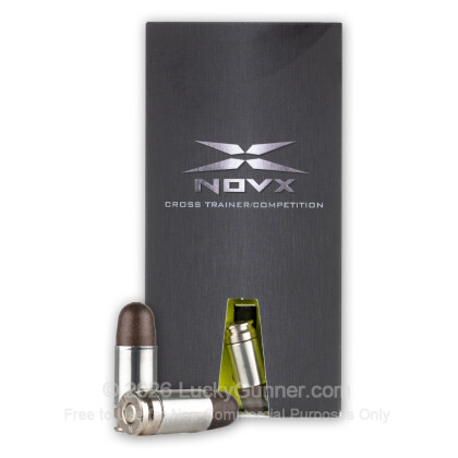 Large image of Premium 9mm Ammo For Sale - 65 Grain Frangible Ammunition in Stock by NovX Cross Trainer/Competition - 51 Rounds