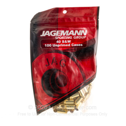 Large image of Bulk 40 S&W Ammo For Sale - New Unprimed Brass Ammunition in Stock by Jagemann - 100 Casings