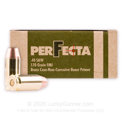 Large image of Bulk 40 S&W Ammo For Sale - 170 Grain FMJ Ammunition in Stock by Fiocchi Perfecta - 1000 Rounds