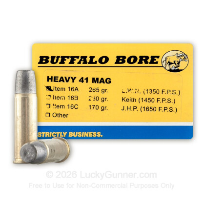 Image 1 of 41 Rem Magnum Ammo from Buffalo Bore Image 1 of Buffalo Bore .41 Rem Magnum Ammo