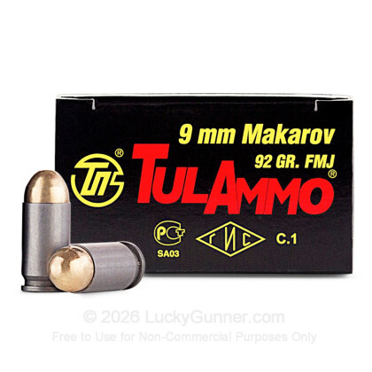 Large image of Cheap 9x18mm Mak Ammo For Sale - 92 Grain FMJ Ammunition in Stock by Tula - 1000 Rounds