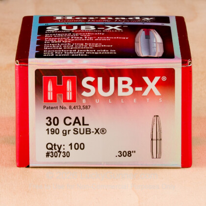 Large image of 300 BLK (.308") Bullets for Sale - Hdy 190gr Sub-X - 100pcs