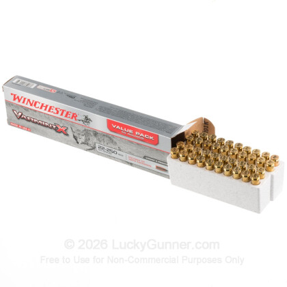 Large image of Cheap 22-250 Ammo For Sale - 55 Grain PT Ammunition in Stock by Winchester Varmint-X - 40 Rounds