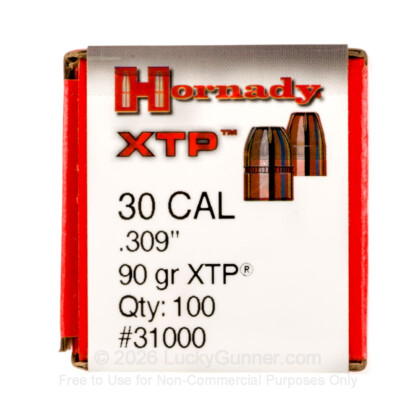 Large image of Bulk 7.62×25mm Tokarev Bullets For Sale - 90 Grain XTP JHP Bullets in Stock by Hornady - 100