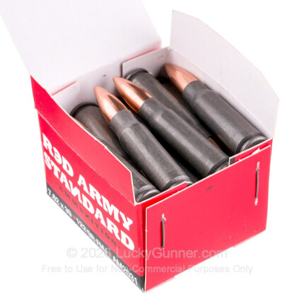 Large image of Cheap 7.62x39 Ammo For Sale - 122 Grain FMJ Ammunition in Stock by Red Army Standard - 20 Rounds