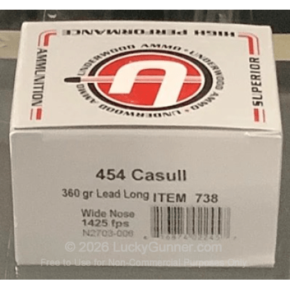 Image 1 of Underwood 454 Casull Ammo