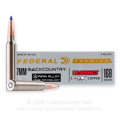 Large image of Federal 7mm Backcountry Ammo For Sale - 168 Grain LRX - 20 Rounds