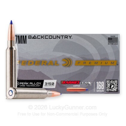 Large image of Federal 7mm Backcountry Ammo For Sale - 168 Grain LRX - 20 Rounds