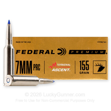 Large image of Federal 7mm PRC Ammo For Sale - 155 Grain Terminal Ascent - 20 Rounds