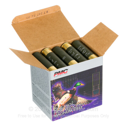 Large image of Cheap 12 Gauge Ammo For Sale - 3-1/2” 1-3/8oz. BB Steel Shot Ammunition in Stock by PMC One-Shot High Velocity - 25 Rounds