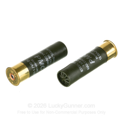 Large image of Cheap 12 Gauge Ammo For Sale - 3-1/2” 1-3/8oz. BB Steel Shot Ammunition in Stock by PMC One-Shot High Velocity - 25 Rounds