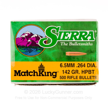 Large image of Bulk 6.5mm Grendel (.264) Bullets for Sale - 142 Grain HPBT Bullets in Stock by Sierra - 500