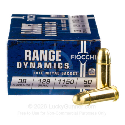 Large image of 38 Super- 129 gr FMJ- Fiocchi - 1000 Rounds