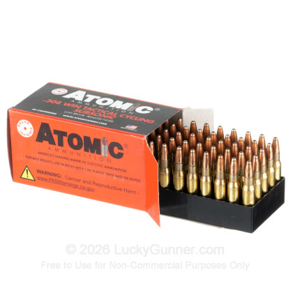 Large image of Premium 308 Ammo For Sale - 260 Grain RNSP Ammunition in Stock by Atomic Tactical Cycling Subsonic - 50 Rounds