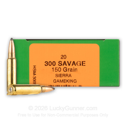 Large image of Premium 300 Savage Ammo For Sale - 150 Grain GameKing SBT Ammunition in Stock by HSM Game King - 20 Rounds
